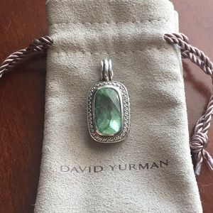 David Yurman Elongated Prasiolite Diamond pendant